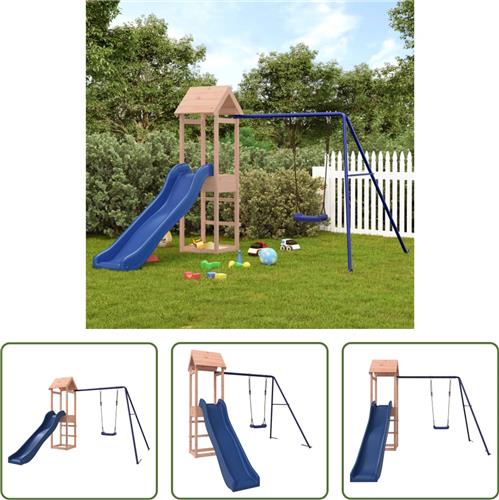 The Living Store Speelset - Houten speeltoestel met glijbaan - Stevig en stabiel - Multi-activiteitencentrum - Doordacht ontwerp - Eindeloos plezier - 238x315x194 cm