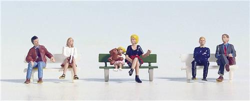 NOCH 15530 H0 Zittende mensen figuren Zittend, Geverfd