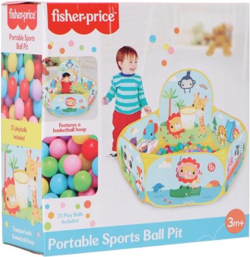 Ballenbad - Ballenbak - Kinderspeelgoed 1 jaar - Kinderspeelgoed 2 Jaar - Ballen voor Ballenbak - Ballenbak Baby - Kinder Speelgoed 3 jaar Inclusief 25 Ballen - Ballenbakken - Basketbalring - Voor Kinderen - Fisher Price