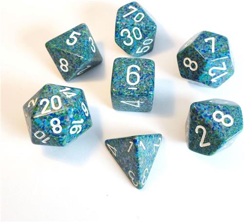 Polydice 7 Dobbelstenenset Sea Speckled