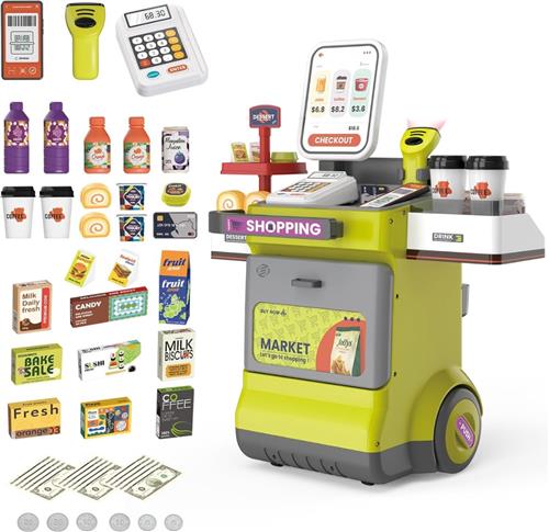 Equivera Speelgoed Kassa - Speelgoedkassa - Met Accessoires - Speelgoed Winkeltje - Speelgoedwinkel