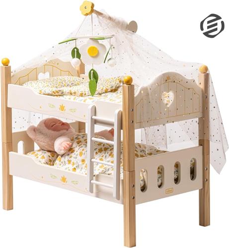 Equivera Poppenbed - Poppenbedje - Poppenhuis Meubels - Speelgoed voor Meisjes - Cadeau