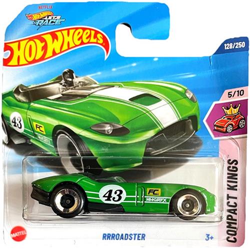 HOT WHEELS 2025 RRROADSTERS RACING 43 GREEN 128/250 HW COMPACT KINGS 5/10 SHORD CARD