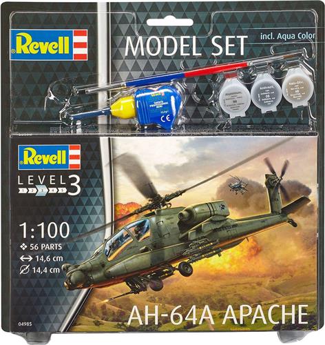 1:100 Revell 64985 AH-64A Apache - Model Set Plastic Modelbouwpakket