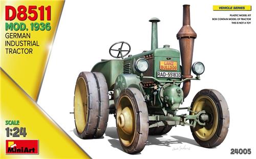 1:24 MiniArt 24005 German Industrial Tractor D8511 Mod. 1936 Plastic Modelbouwpakket