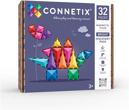 CONNETIX - Magnetisch Tegels - Bright Ontdekkingspakket - 32 Stuks - Magnetisch Speelgoed