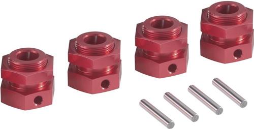 Reely 1:5 Aluminium velgmeenemers 24 mm 6-kant Rood (metallic) 1 stuk(s)