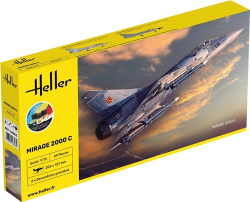 1:72 Heller 56303 Dassault Mirage 2000C - Starter Kit Plastic Modelbouwpakket