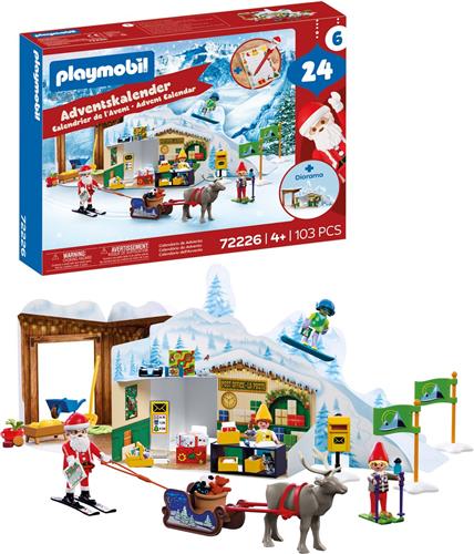 PLAYMOBIL | Christmas | Adventskalender: Op de Noordpool | 24-daagse kerstwereld met Kerstman, elfjes, rendier en postkantoor | Voor kinderen vanaf 4 jaar | 72226