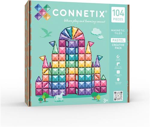 CONNETIX - Magnetisch Tegels - Pastel Creatief Pakket - 104 Stuks - Magnetisch Speelgoed