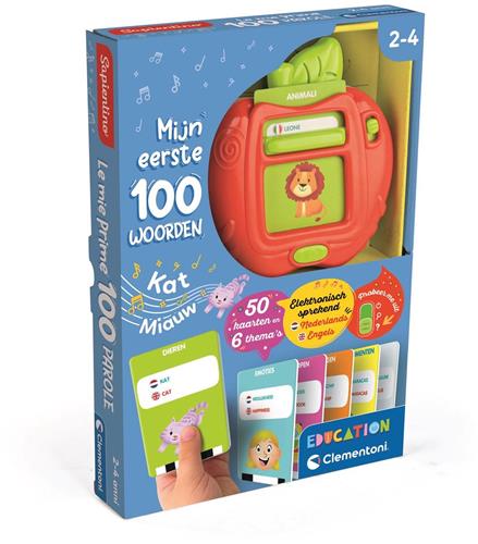 Clementoni Mijn Eerste 100 Woorden - Interactief Educatief Speelgoed Peuter - Nederlands en Engels