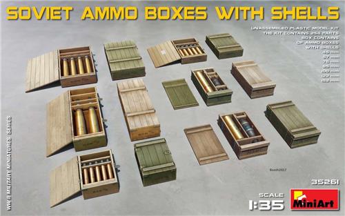 1:35 MiniArt 35261 Soviet Ammo Boxes with Shells Plastic Modelbouwpakket