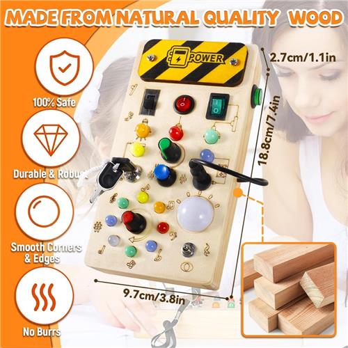 Equivera Busy Board - Montessori Speelgoed - Busy Board Montessori - Activity Board - Activiteitenbord - Motoriek Speelgoed - Educatief - Sensorisch Speelgoed