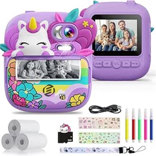 Equivera Kindercamera met Foto Printer - Kindercamera - Printcamera - Digitale Camera Kinderen - Speelgoed Camera