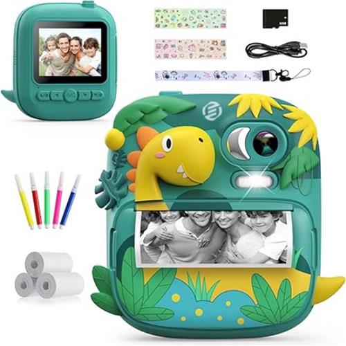 Equivera Kindercamera met Foto Printer - Kindercamera - Printcamera - Digitale Camera Kinderen - Speelgoed Camera