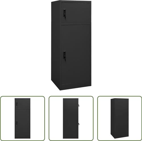 The Living Store Kast Paardensport - 53 x 53 x 140 cm - Staal - Antraciet