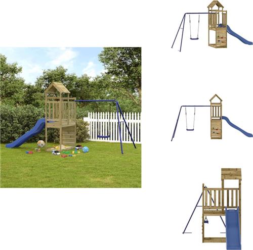 vidaXL Speelhuis - Speelhuizen - Buitenspeelsets - Speelset - Speelhuis geïmpregneerd grenenhout