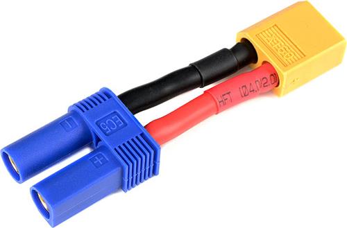 Revtec - Power adapterkabel - EC-5 connector vrouw. <=> XT-60 connector man. - 12AWG Siliconen-kabel - 1 st