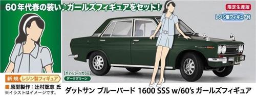 1:24 Hasegawa 52277 Datsun Bluebird 1600 with Lady Figure Plastic Modelbouwpakket