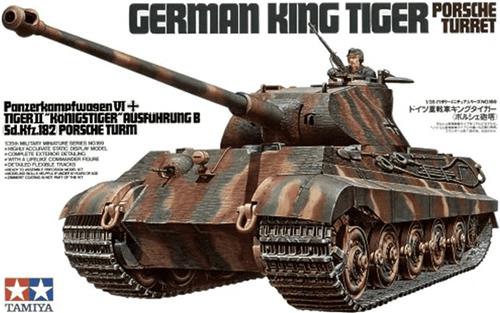 1:35 Tamiya 35169 German SdKfz.182 Königstiger Porsche Tank with Figure Plastic Modelbouwpakket