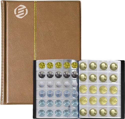 Equivera Muntenalbum - Muntenverzamelmap - Munten Verzamelmap - Munten Verzameling Opbergsysteem - Muntenmap - Muntenhouders - Munten Opbergbladen - Munten Opbergen - Geld Verzamelmap - Geldalbum - Geldmap