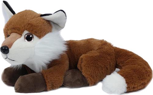 Pia Soft Toys Knuffeldier Vos - zachte pluche stof - donkerrood - premium kwaliteit knuffels - 20 cm - Vossen