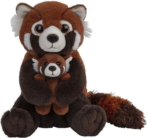 Pluche familie Rode Pandas knuffels van 22 cm - Dieren speelgoed knuffels cadeau - Moeder en jong knuffeldieren