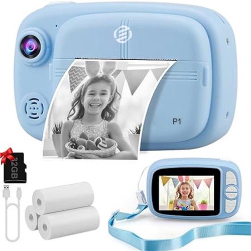 Equivera Kindercamera met Foto Printer - Kindercamera - Printcamera - Digitale Camera Kinderen - Speelgoed Camera