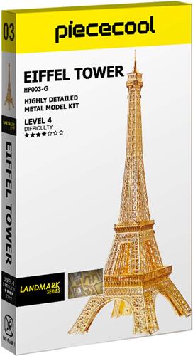 PIECECOOL - Eiffel Tower Large - Geronimo Games - Hobby - Metalen Model - Level 4 - 3D Puzzel - Golden color - highly detailed - 96 stukjes