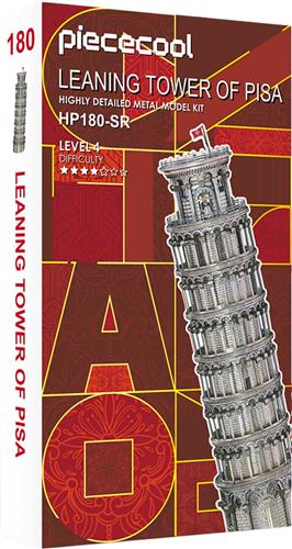 PIECECOOL - Tower of Pisa - Geronimo Games - Hobby - Metalen Model - Level 4 - metaal - highly detailed - 127 stukjes