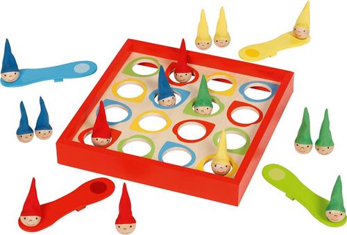GOKI Spel - Springende Dwergen - 16 Elfjes En 4 Katapulten - Hout - 4 Jaar
