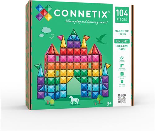 CONNETIX - Magnetisch Tegels - Bright Creatief Pakket - 104 Stuks - Magnetisch Speelgoed