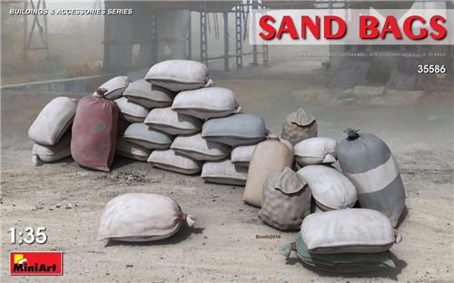 1:35 MiniArt 35586 Hessian Bags - Sand, Cement, Vegetables, Flour, Seeds, etc. Plastic Modelbouwpakket