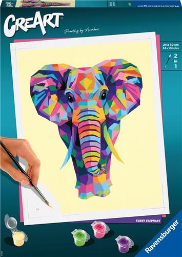 Ravensburger Schilderen op nummer voor volwassenen - CreArt Elephant - 12+ jaar
