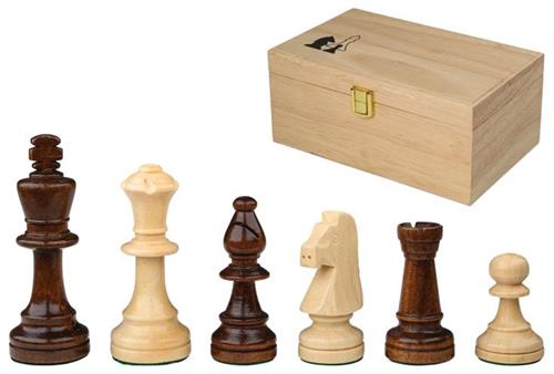 Philos schaakstukken Richard houten box 90 mm klassiek schaakspel.