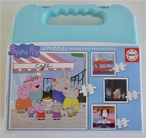 Educa Peppa Pig Puzzel Set 6-16 Stukjes in Koffer