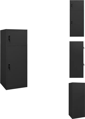 vidaXL Zadelkast - Zadelkasten - Opbergkast - Lockerkast - Zadelkast 53x53x140 cm staal antracietkleurig