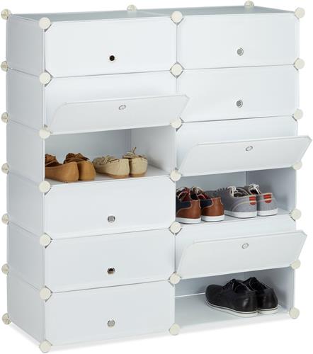 Schoenenkast - 108x94x37 cm - wit