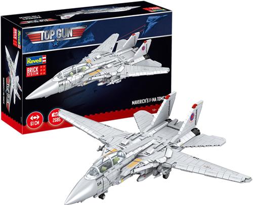 Revell Constructiespeelgoed - 00963 Brick System - Top Gun - Maverick#039 F-14A Tomcat met Gedetailleerde Cockpit Bouwstenen set - 1:18