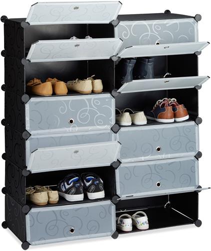 Schoenenkast - 108x94x37 cm - zwart