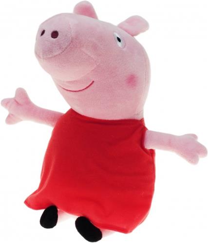 Pluche Peppa Pig/Big knuffel met rode outfit 28 cm speelgoed - Cartoon varkens/biggen knuffels - Speelgoed voor kinderen