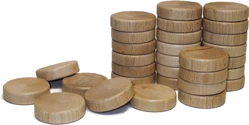 Sjoelstenen-set 30st.wedstr.52mm.holgedr