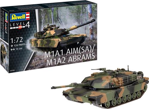 1:72 Revell 03346 M1A1 AIM(SA)/ M1A2 Abrams Tank Plastic Modelbouwpakket