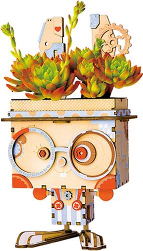 Robotime Bouwpakket Konijn Bloempot 12 X 8,5 Cm Hout 65-delig