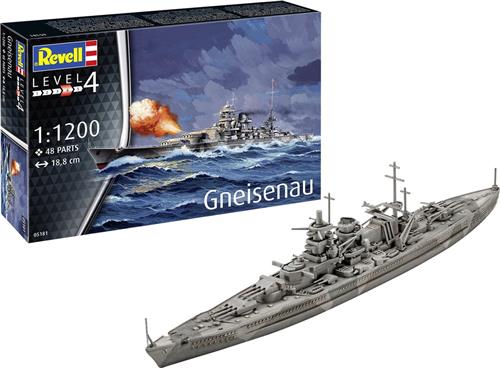 1:1200 Revell 05181 Battleship Gneisenau Plastic Modelbouwpakket