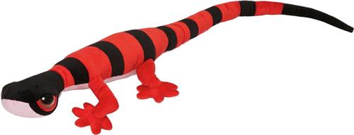 Nature Planet Knuffeldier Arizona Gekko Hagedis - zachte pluche stof - premium knuffels - rood/zwart - 112 cm