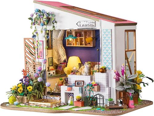 Robotime DIY modelbouw pakket Lily's Porch House 27,1 x 20.3 x 22cm - met lampje