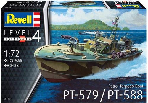 1:72 Revell 05165 Patrol Torpedo Boat PT-588/PT-57 Plastic Modelbouwpakket