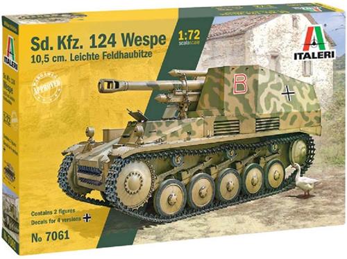 1:72 Italeri 7061 SD.KFZ.124 Wespe Tank Plastic Modelbouwpakket