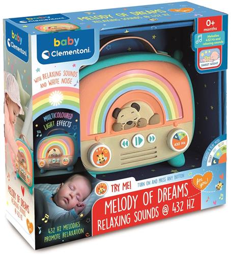 Clementoni Melody of Dreams - White Noise Machine Baby met Nachtlampje en Slaapmuziek - Witte Ruis Muziekdoosje met Huilsensor - Slaaphulp Babykamer
